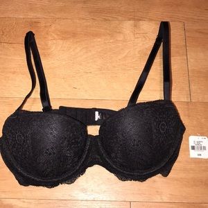 Victoria’s Secret Pink Black Push-Up Lace Bra New!